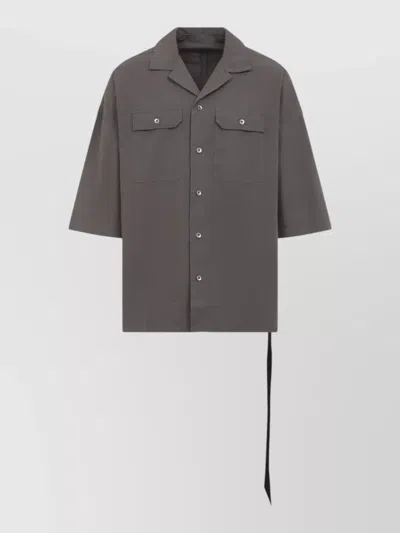 Rick Owens Drkshdw Magnum Tommy Shirt Half Sleeves Pockets In Black