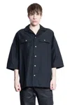 Rick Owens Drkshdw Mens Black Magnum Tommy Two-buttoned-pockets Woven Shirt Xs In Black