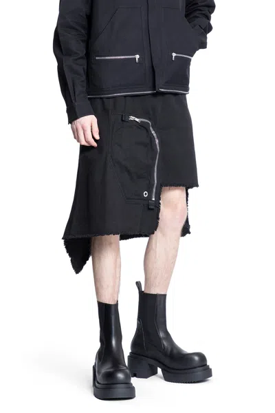 Rick Owens Drkshdw Man Black Shorts & Skirts