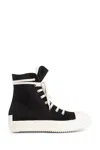 Rick Owens Drkshdw High-top Round Toe Rubber Sole Sneakers In Black
