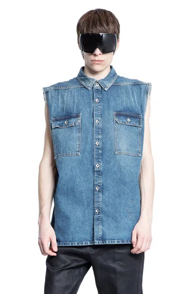 RICK OWENS DRKSHDW GILET BLU DA UOMO