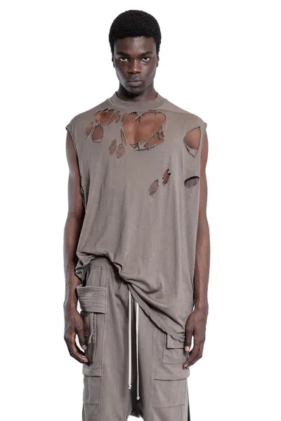 Rick Owens Drkshdw Man Grey T-shirts & Tank Tops