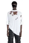 Rick Owens Drkshdw Hollywood Tommy T In Cotton Gauze Jersey In White