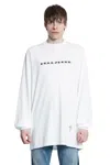 Rick Owens Drkshdw Oversized Long Sleeve T-shirt With Milk Black Print In White