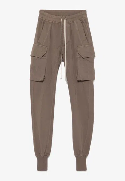 Rick Owens Drkshdw Gray Garment-dyed Hoodie In Green