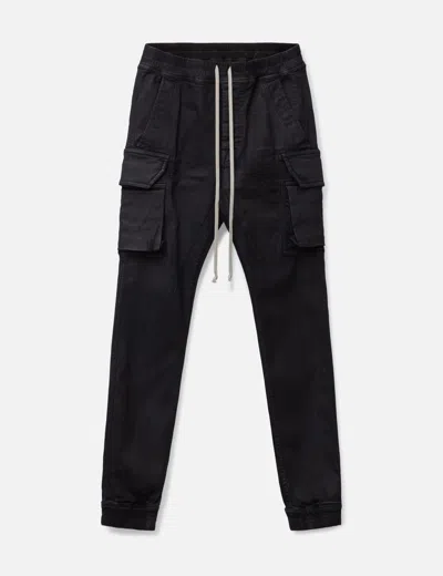 Rick Owens Drkshdw Black Mastodon Cut Denim Cargo Pants