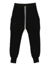 Rick Owens Drkshdw Mastodon Drawstring Cargo Trousers In Black