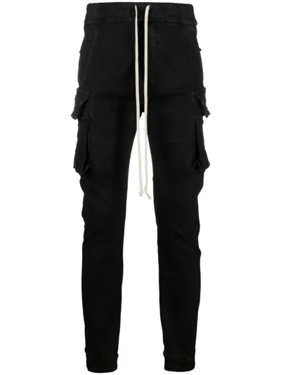 Rick Owens Drkshdw Mastodon Drawstring Slim-fit Trousers In Black