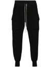Rick Owens Drkshdw Panelled Drawstring Cotton Track Pants In Black