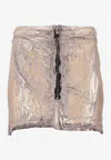 Rick Owens Drkshdw Megacrust Mini Skirt In Gold