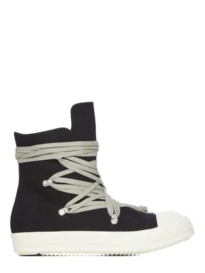 Rick Owens Drkshdw Megalace Mini High-top Sneaker With Inner Ankle Zip In Animal Print