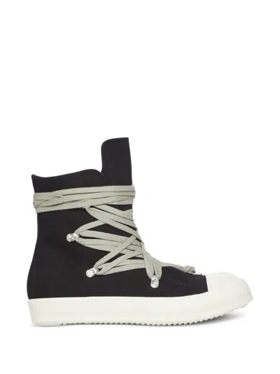 Rick Owens Drkshdw Temple Megalace Pentagram High Top Sneakers In Black