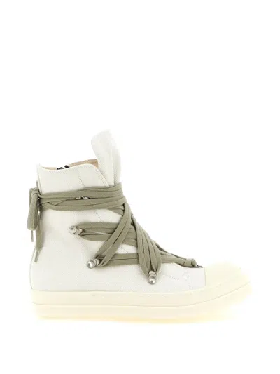 Rick Owens Drkshdw Megalace High Top Sneakers Metal Eyelets Sole In Neutral