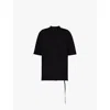 Rick Owens Drkshdw 'jumbo' Black Crewneck T-shirt With Oversized Band In Cotton Man In Black