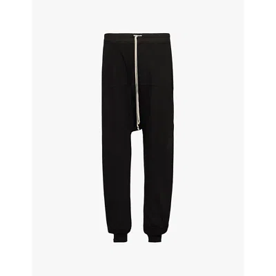 Rick Owens Drkshdw Mens Black Prisoner Dropped-crotch Stretch-cotton Jogging Bottoms