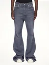Rick Owens Drkshdw Denim Trousers With Belt Loops In Gray