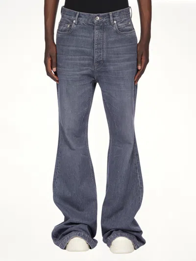 Rick Owens Drkshdw Denim Trousers With Belt Loops In Gray