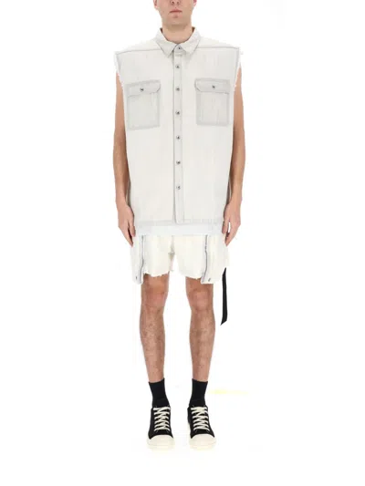 Rick Owens Drkshdw Men's Cotton Sports Jacket In White