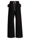 Rick Owens Drkshdw Creatch Wide-leg Cotton-blend Canvas Drawstring Cargo Trousers In Black