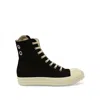 Rick Owens Drkshdw Men's Denim High Sneaks Sneakers In Black/milk
