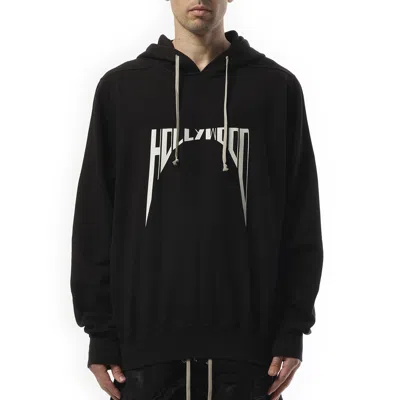 RICK OWENS DRKSHDW MEN'S HOLLYWOOD CURVED PRINT OVERSIZED HOODIE