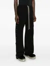 Rick Owens Drkshdw Side-slit Cotton Straight Trousers In 09 Black