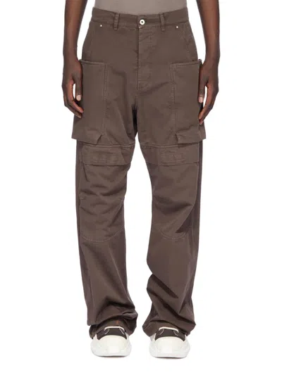 Rick Owens Drkshdw Men's Stefan Cotton Cargo Pants In Brown