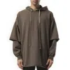 Rick Owens Drkshdw Essential Drawstring Hoodie In Brown
