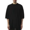 Rick Owens Drkshdw Drkshdw By Rick Owens Oversized Cotton T-shirt With Geometric Design And Relaxed Fit In Black