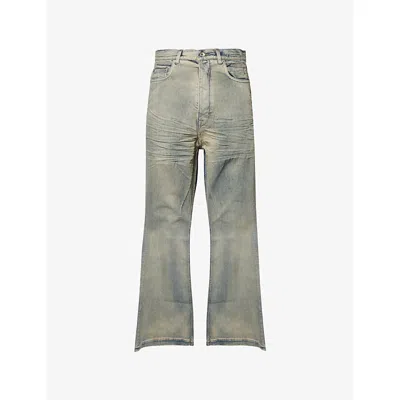 Rick Owens Drkshdw Mens Mineral Pearl Bolan Flared-cut Denim Jeans In Gray
