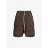 Rick Owens Drkshdw Mens Dark Dust Cargobela Drawstring Cotton-jersey Shorts In Brown