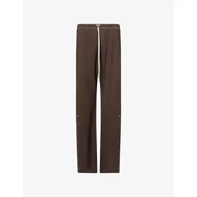 Rick Owens Drkshdw Mens Dark Dust Pusher Wide-leg Cotton-jersey Jogging Bottoms Xl In Brown