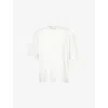 Rick Owens Drkshdw Mens Milk Walrus Webb-strap Cotton T-shirt In White