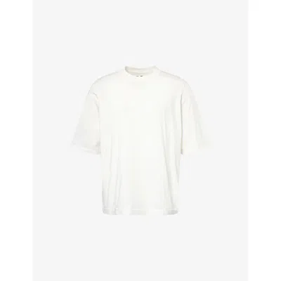 Rick Owens Drkshdw Mens Milk Walrus Webb-strap Cotton T-shirt In White