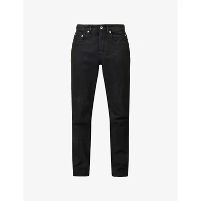 Rick Owens Drkshdw Mens Black Wax Fog Waxed Straight-leg Denim Jeans