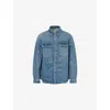 Rick Owens Drkshdw Mens Two-buttoned-pockets Curved-hem Denim Shirt Washed Indigo In Washed Indigo