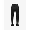 Rick Owens Drkshdw Mens Black Wax Zipped Straight-leg Stretch Coated-denim Jeans In Black