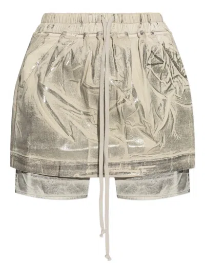 RICK OWENS DRKSHDW METALLIC-EFFECT LAYERED SKIRT