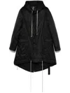 Rick Owens Drkshdw Mid-length Black Recycled Polyamide Parka