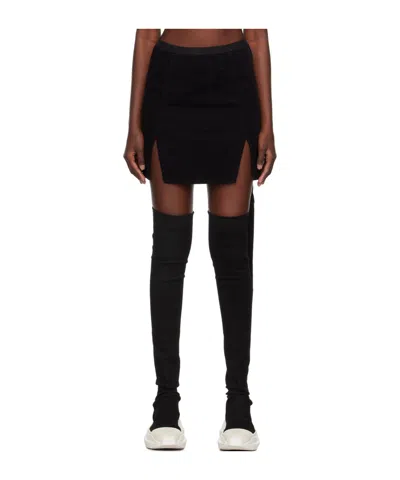 Rick Owens Drkshdw Mid-rise Organic-cotton Skirt In Black