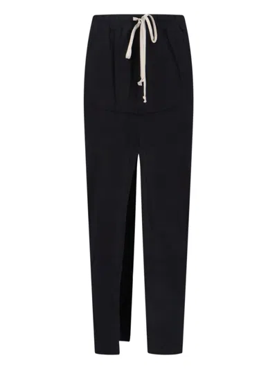 Rick Owens Drkshdw Midi Skirt In Black