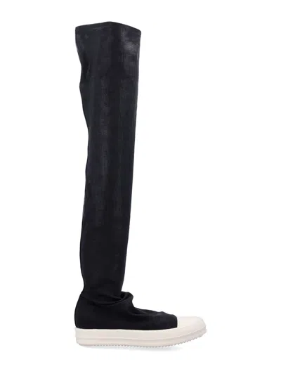 Rick Owens Drkshdw Mid-thigh Height Over-the-knee Sneakers In Black