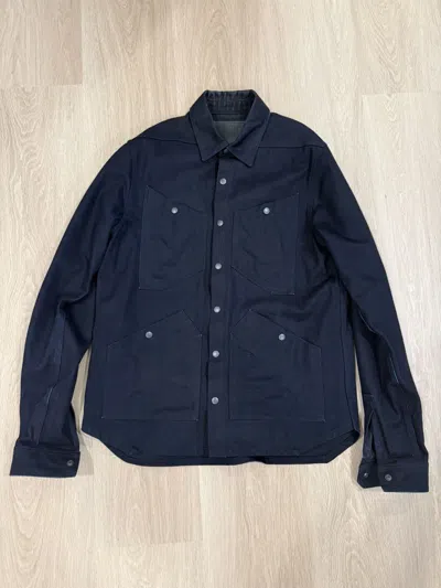 Pre-owned Rick Owens Drkshdw Mij Shirt Jacket In Blue