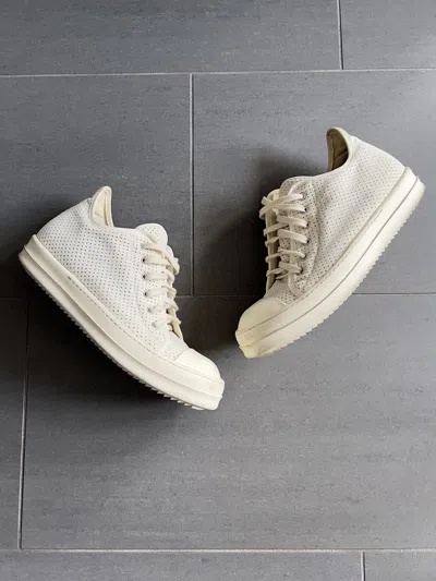 Pre-owned Rick Owens Drkshdw Milk Low Top Ramones Shoes In White