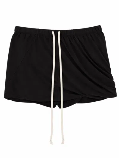 Rick Owens Drkshdw Mini Cotton Shorts For Women In Black