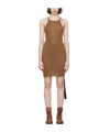 Rick Owens Drkshdw Orange Hollywood Racer Back Tank Minidress In Brown