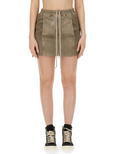 Rick Owens Drkshdw Mini Lido Skirt In Brown