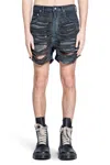 Rick Owens Drkshdw Gray Geth Cutoffs Denim Shorts In Black