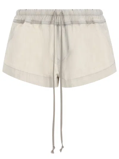 Rick Owens Drkshdw Minimalistic Cotton Drawstring Shorts In Gray