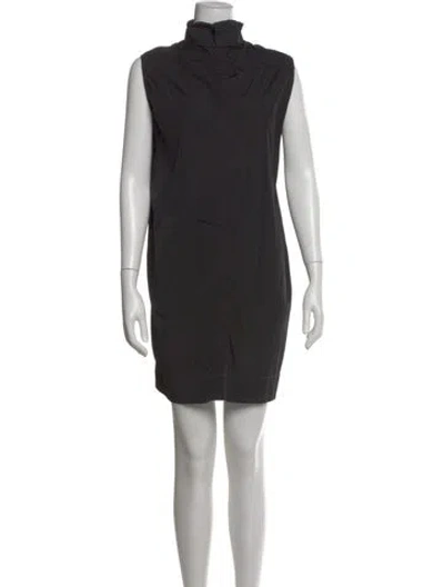 Pre-owned Rick Owens Drkshdw Mock Neck Mini Dress In Black